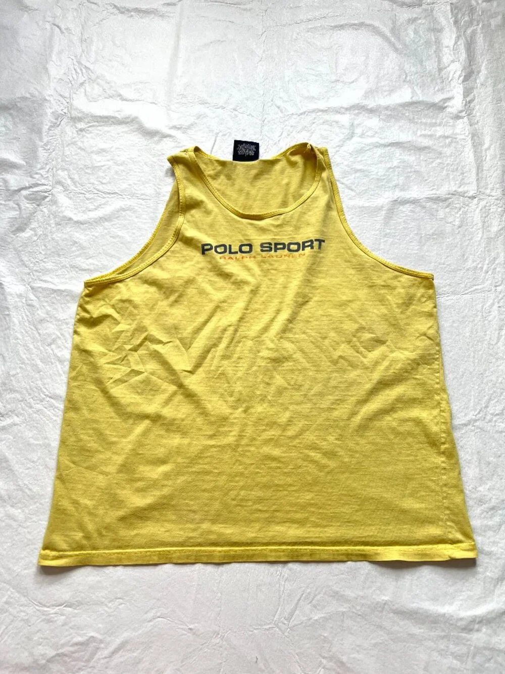 y2k Polo Sport Ralph Lauren tank top yellow cotton mens XL extra large 2000s